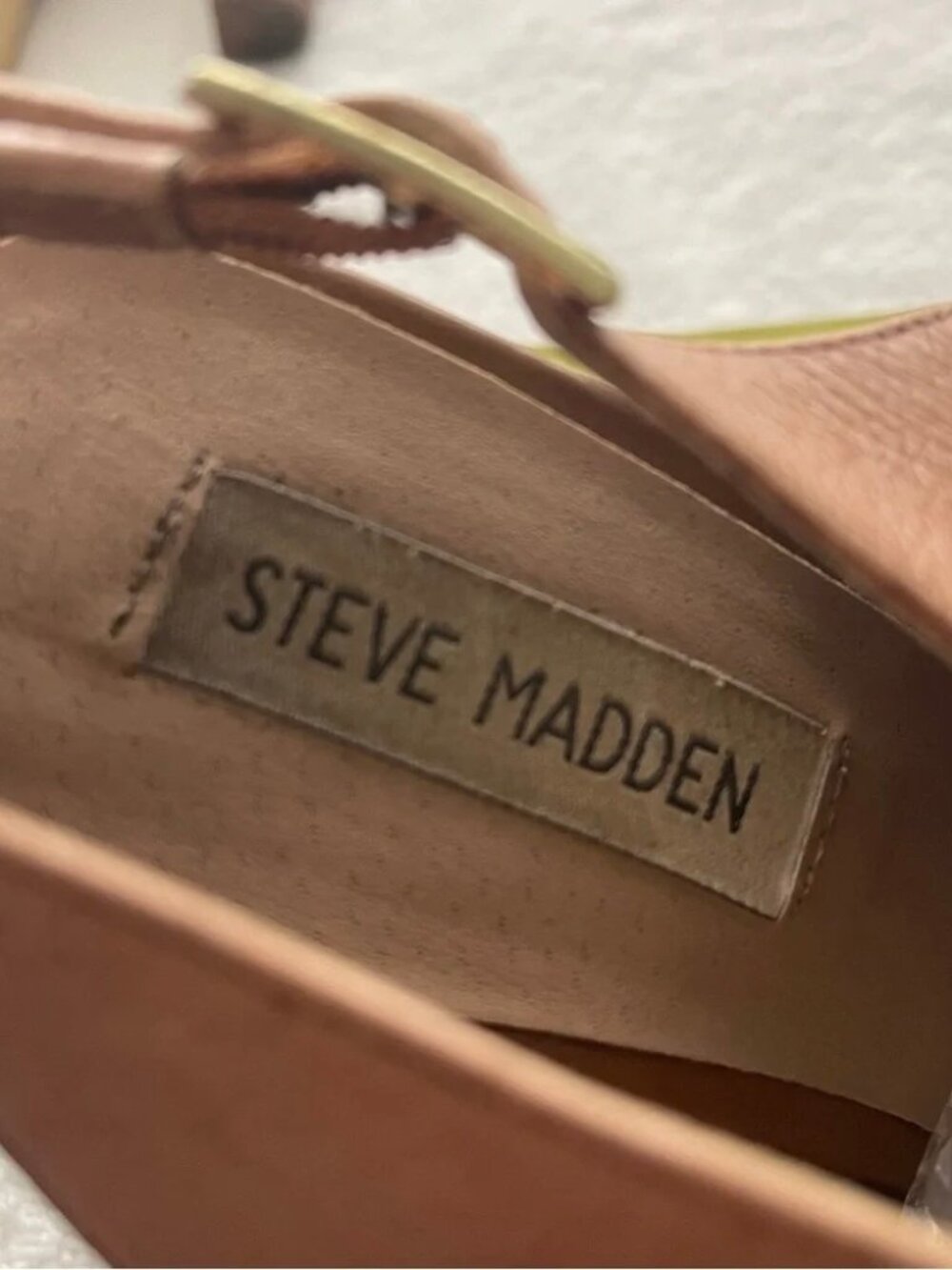 STEVE MADDEN Giaa Giigi Brown Leather Platform shoes. High Heel. Size 8 - Picture 4 of 6